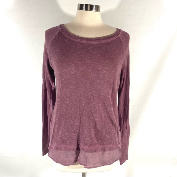 M Tops - NWT Sundance Golden State long sleeve tee wine pink M
